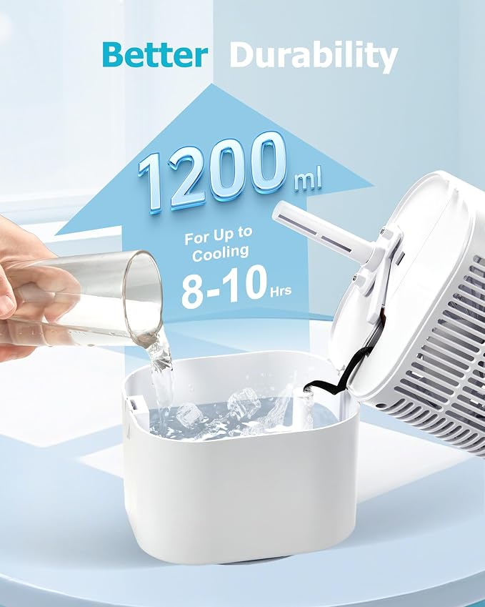 Portable Air Conditioners AC Unit: 3-Speed Mini Air Conditioner, 3-in-1 Personal Cooling Fan, Small Air Cooler with 1000ml Water Tank, 2H/4H Timer, USB Powered for Bedroom Office Desk