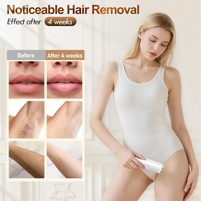 Laser Hair Removal, IPL Hair Removal for Women and Men with 5 °C Sapphire Ice-Cooling Function, 3-in-1 Hair Removal Device for Armpits Back Legs Arms Face Bikini Line, Unlimited Flashes,Painless