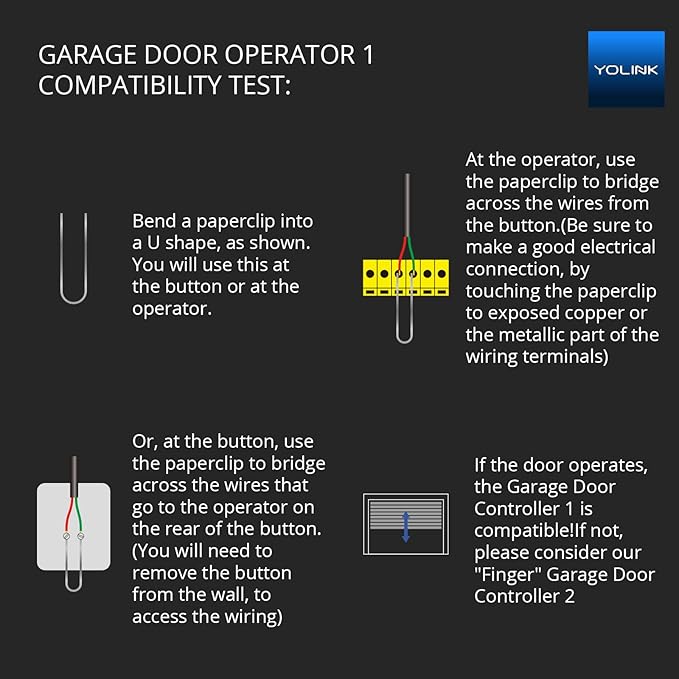 YoLink Garage Door Controller and Wireless Sensor - Remote Control Existing Garage Door Opener, 1/4 Mile World's Longest Range Garage Door Control Kit Compatible with Alexa IFTTT, YoLink Hub Required