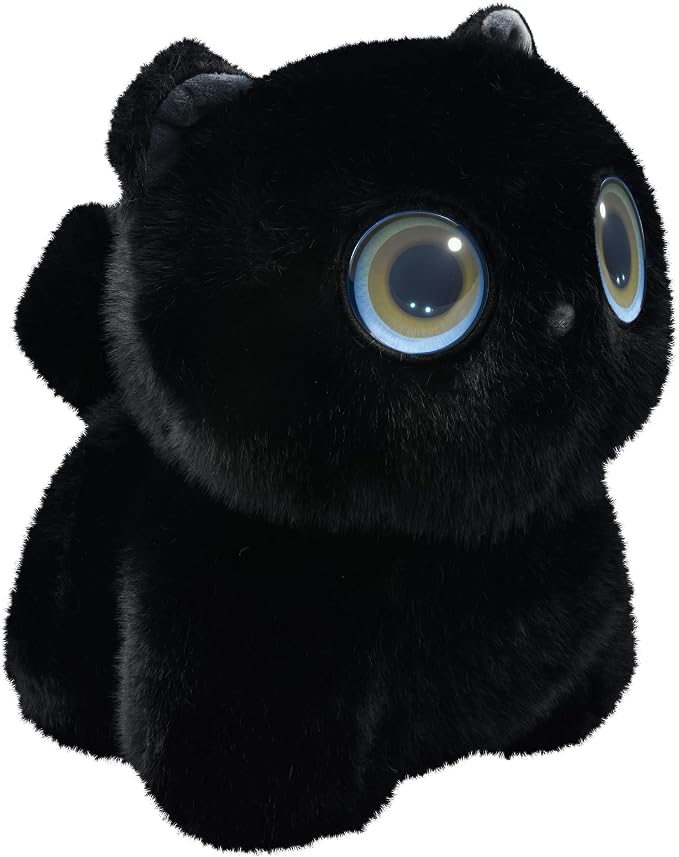 Contixo AI Pixie-Paw Smart Interactive Plush Cat – Voice-Responsive, Touch-Activated, Expressive Eyes, AI Companion Stuffed Animal for Kids & Pet Lovers, Black