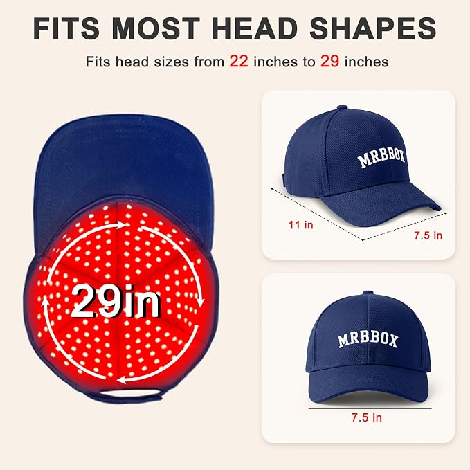 Red Light Therapy for Hair Growth,528 Total Light Emitters,Full-Scalp Coverage,Laser Hair Growth Cap,Blue