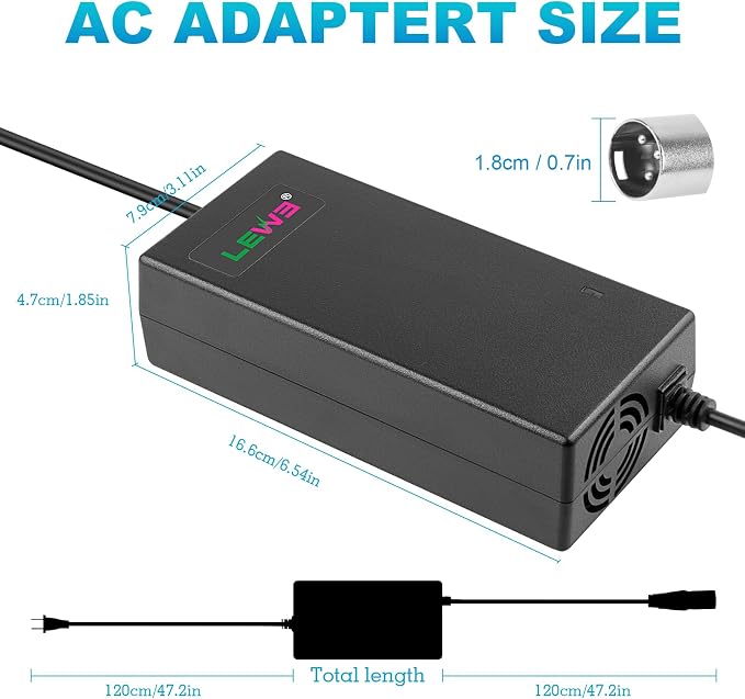 29V 5A 3-Pin Male XLR Charger for 24V Battery for Pride Mobility, Jazzy Power Chair, Lakematic,Golden Technologies, ShopRider Rascal，Drive Medical,24BC5000TF-1 Go-Go Elite Traveller