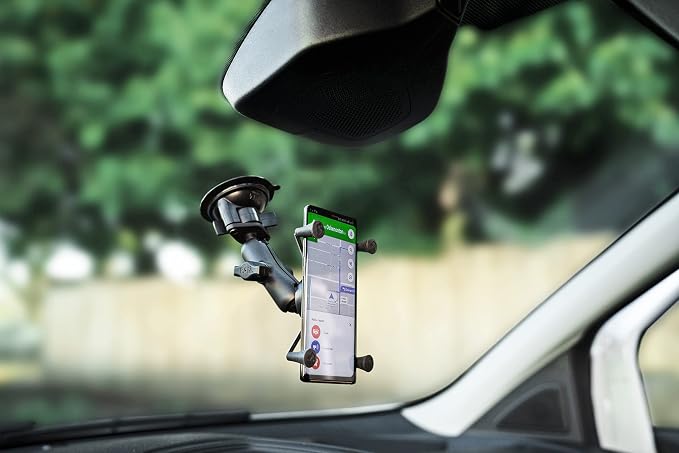 RAM MOUNTS X-Grip Large Phone Mount for Windshield – Twist-Lock Suction Cup, Medium Arm (RAM-B-166-UN10U)
