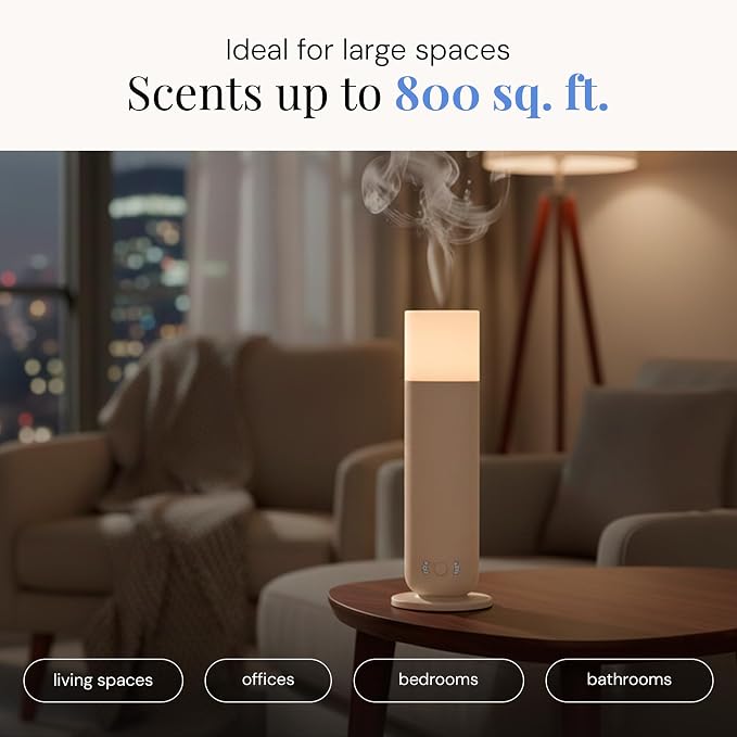 Air Esscentials AE800 Tower Smart Scent Air Machine, Waterless Aroma Diffuser with Bluetooth App Control, Ambient Light, Programmable Scent Settings, Covers Up to 800 Sq. Ft.