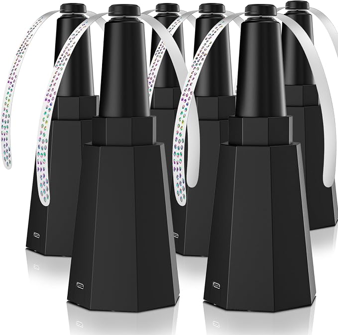 6-Pack Rechargeable Fly Fans for Tables Up to 10-hour Working Time, Indoor Outdoor Mute Food Fans to Keep Flies Away, Retractable Table Fans with Hook for Home Restaurant Party Picnic Patio, Black