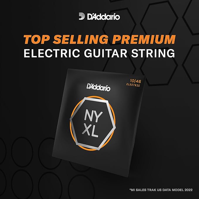D'Addario Electric Guitar Strings, NYXL Nickel Plated, NYXL1254, Heavy Gauge 12-54, 6-String Set, Pack of 1