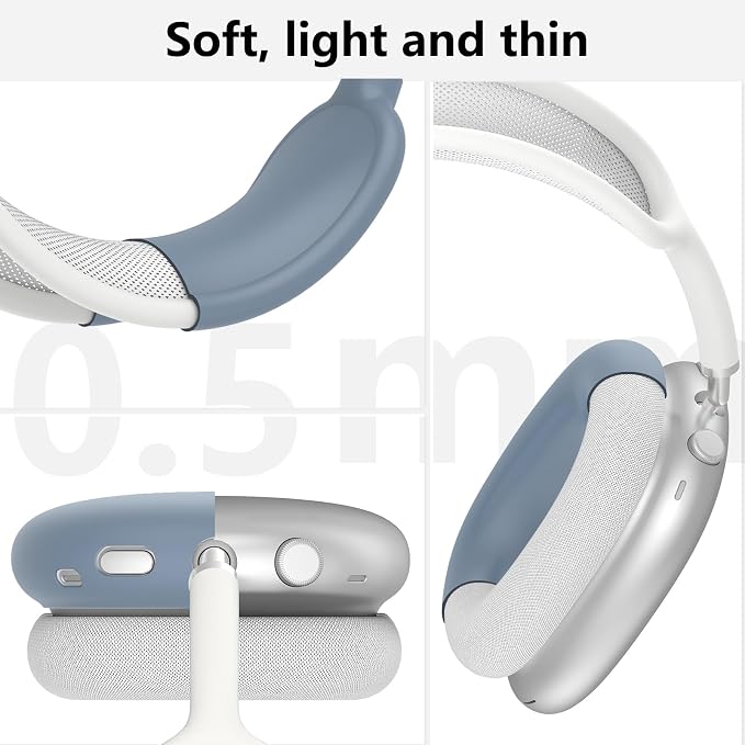 Silicone Case Cover for AirPods Max Headphones, Ear Pad Case Cover/Ear Cups Cover/Headband Cover for AirPods Max 2/1 (2026/2024/2020)(USB-C/Lightning), Accessories for Apple AirPods Max 2, Lavender