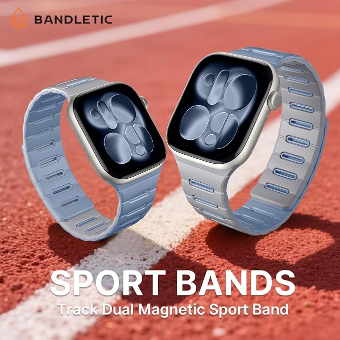 Bandletic Reversible Magnetic Band Compatible with Apple Watch Bands for Women 40mm 41mm 42mm(Series 11 10) 38mm Men, Soft Waterproof Strong Magnet Sports Strap for iWatch Series 9 8 7 6 5 4 SE 3 2 1