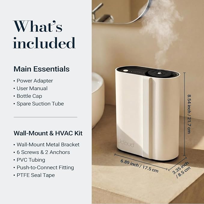 JCLOUD Hotel Scent Diffuser, Waterless Essential Oil Diffuser Cover Up to 2000 Sq Ft - HVAC Cold Air Scent Machine for Large Room, Whole Home & Office, Instant Boost Mode
