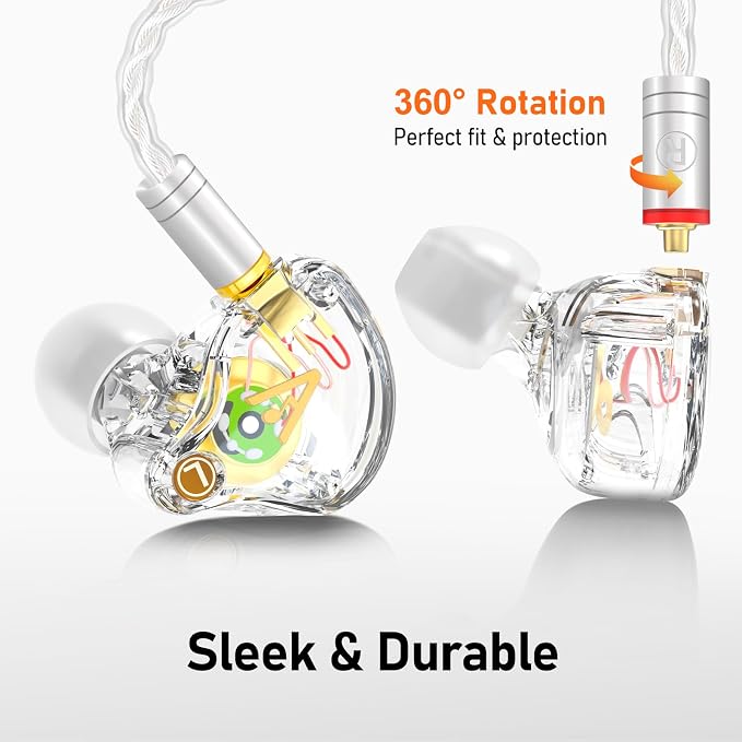 Vibes 202ML Wired Earbuds - HiFi in Ear Headphones for iPhone 5–14, Noise Isolating Ear Buds w/ Mic - Clear Sound, Deep Bass, Comfort-Fit Earphones - MMCX–LTN, Silver Plated Cord, Carrying Case
