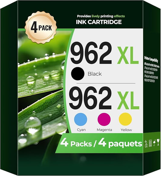 962XL Ink Cartridges Combo Pack OfficeJet Pro 9010 9015 9020 9018 Compatible with HP 962 XL Ink Cartridges HP962XL/962 HP962XL HP962 Printer Ink for OfficeJet Pro 9015 9010 9020 9018 9025 9012 9022