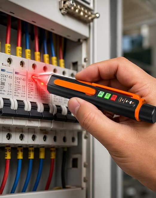 Non-Contact Voltage Tester Pen, 12-1000V AC Voltage Detector, Dual Sensitivity (H/L), Audible & Visual Alarm, Built-in Flashlight, Auto Power-Off, Electrical Tester for Electricians & Home Use