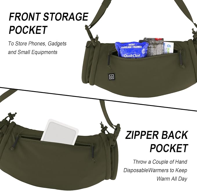 PETAC GEAR Tactical Hand Warmer,Portable Drop Hanger Waist Handwarmer Pouch for Hunting Golf Camping Fishing, Hiking, Football Winter Outdoor Field Survival.