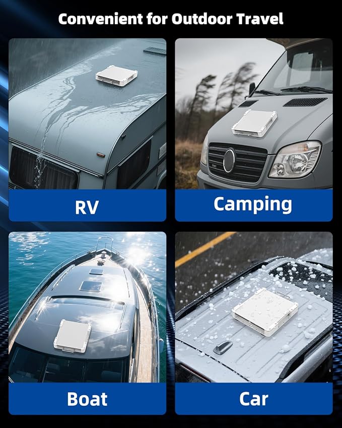 Starlink Mini Magnetic Roof Car Mount, Aluminum Frame with 3.5mm Acrylic Shield, Strong Magnetic Hold, Quick Install, Weatherproof, Hail & UV Resistant, Portable for RV, Camper Van, SUV, Boat – Silver