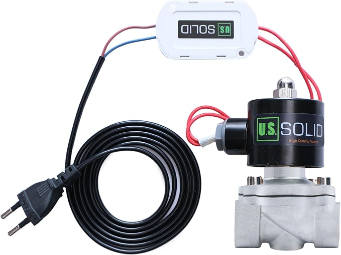 U.S. Solid Smart Solenoid Valve - 1 Inch Wi-Fi APP-Controlled Stainless Steel Solenoid Valve, 110V AC
