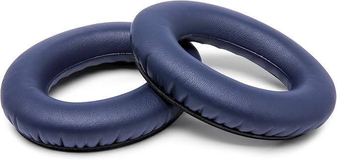 WC Wicked Cushions Upgraded Replacement Ear Pads for Bose QC35 & QC35ii (QuietComfort 35) Headphones & More - Softer Leather, Luxurious Memory Foam, Added Thickness, Extra Durability | Midnight Blue
