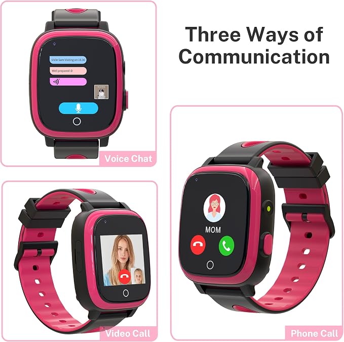 Kids Watch with GPS Tracker, Kid Cell Phone Watch with Video Call Alarm SOS Camera Pedometer Stopwatch Caculator Flashlight Kids Smart Watches Girls Age 5-12