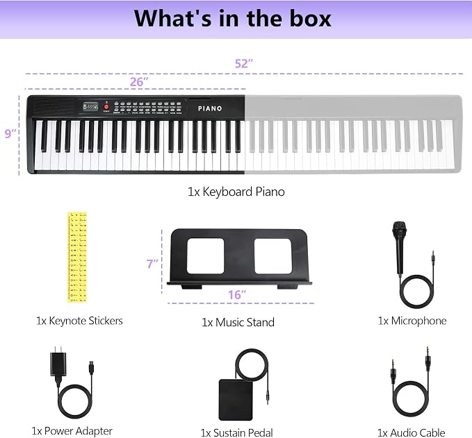 88 Key SEMI-Weighted Keyboard Piano For Beginners w/Teaching Mode | Corded Electric, MIDI, Bluetooth, 1000 Tones/Rhythms, 150 Demos, Sustain Pedal, Metronome, Sync, Chord, Dual Key, Key Drum