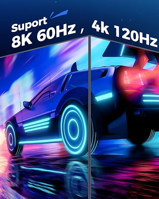 Cratree HDMI Cable 15FT Long - Certified 8K Ultra High Speed HDMI Cable,48Gbps Braided HDMI Cord,8K 60hz,4K 120hz,eARC,HDCP 2.2&2.3 - Compatible for HDTV/PS5