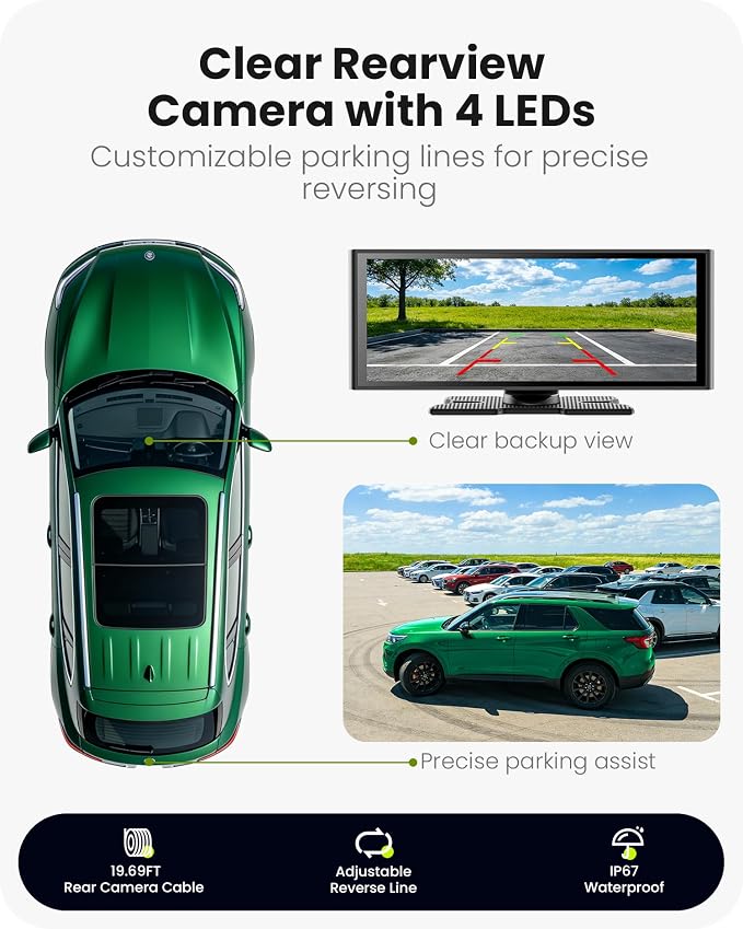 9.26" Wireless Car Play Screen for Apple CarPlay & Android Auto, Portable Car Tablet with Backup Camera, Mirror Link, OTA Updates, Bluetooth 5.2, GPS Navigation, Plug & Play