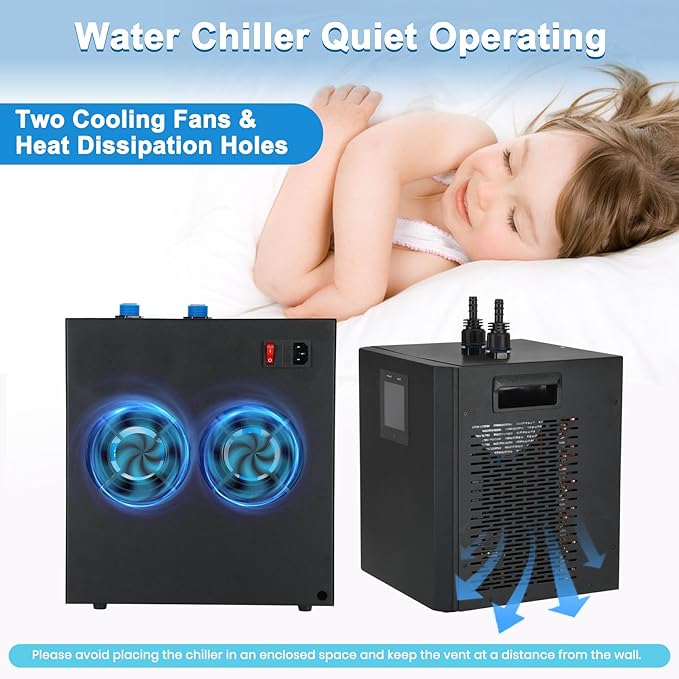 Aquarium Chiller 79 Gal, 1/3 HP Water Chiller Machine, Hydroponic Cooling System, Fish Tank Chiller with Upgraded LED Display, for Axolotl Jellyfish