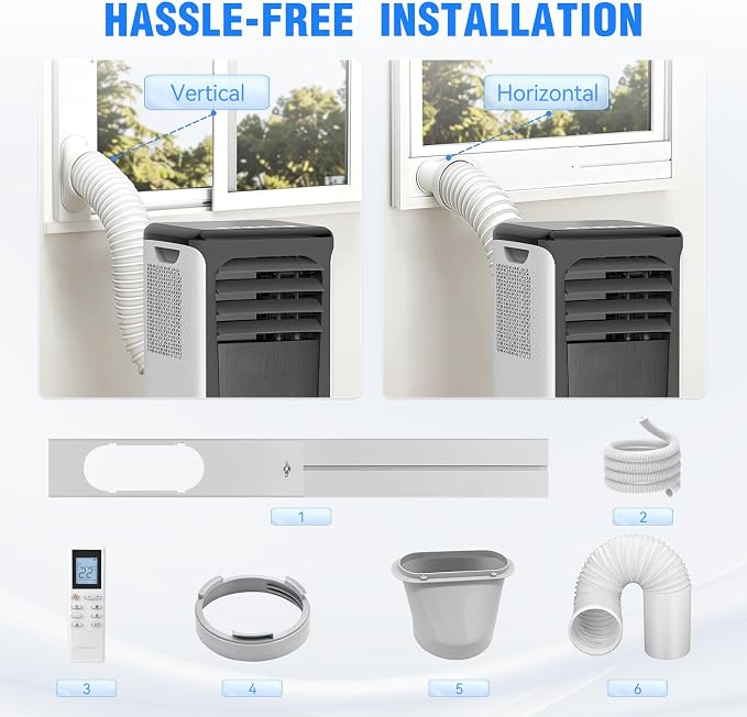 16000 BTU Portable Air Conditioner, 3-in-1 AC Unit with Cool/Dehumidify/Fan, Quiet Bedroom AC with Remote & WiFi Control, Cools Up to 750 Sq.Ft, Easy-Roll Portable Window AC Alternative