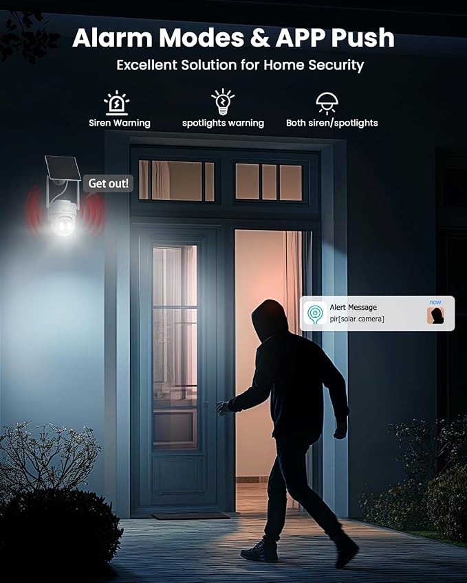 VIZIUUY Solar Security Cameras Wireless Outdoor,3MP Security Cameras Wireless Outdoor with 128GB SD Card