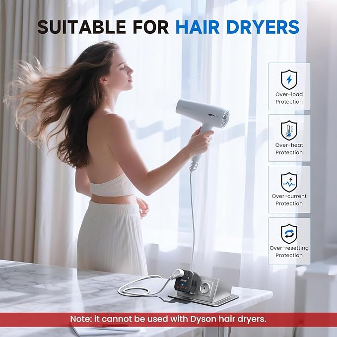 DOACE 2000W 220V to 110V Converter for European Travel for Hair Dryers, Voltage Converter US to Europe with Fast Charging Power Converter Adapter Combo with 4 USB Ports Step Down Transformer