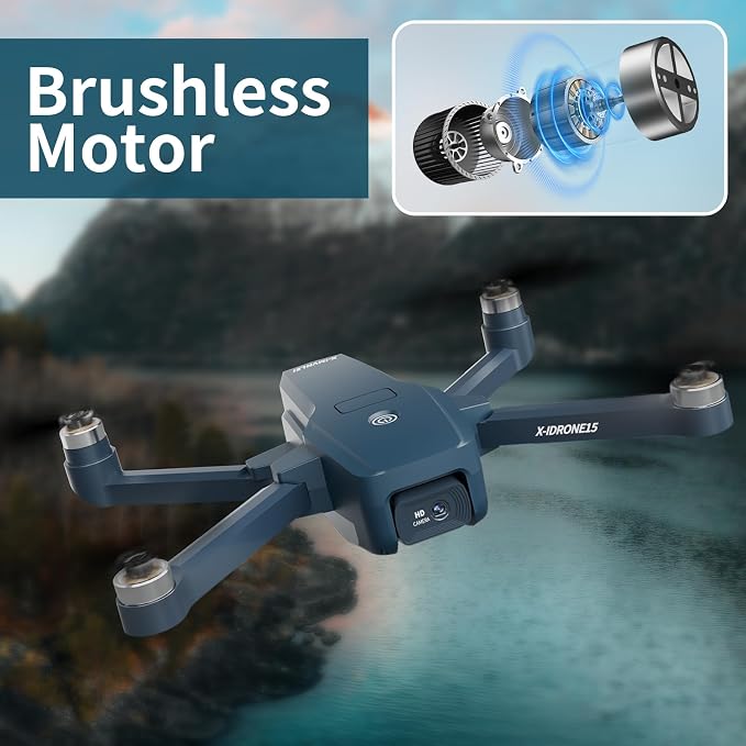 X15 Drone with 1080P HD Camera for Adults Beginners, Drone with Brushless Motor, One Key Takeoff/Landing, Trajectory Flight, Gesture Control, 3 Speed Modes, Modular Battery, Gift for Adults