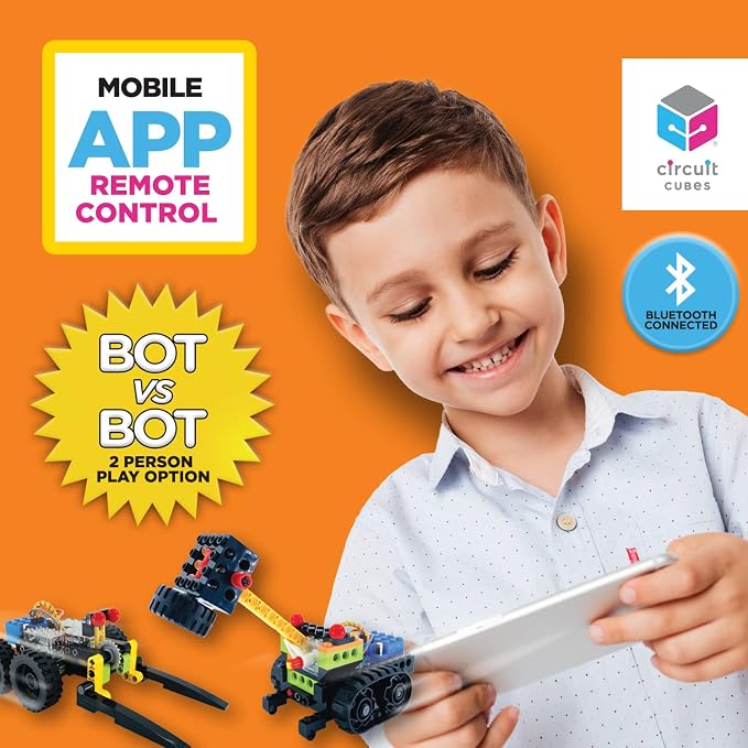 Circuit Cubes Robots Rumble Kit – 2 Player Remote Control Robotics Kit - STEM Learning Toy for Kids Age 8 and Up