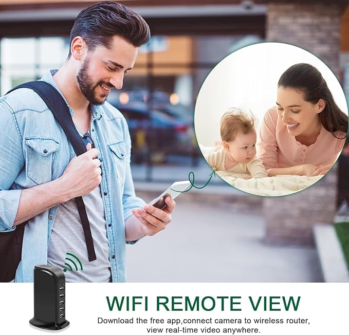 Security Camera WiFi Hidden Spy Camera with USB Charger, Hidden Camera Nanny Cam with Motion Detection Remote Viewing for Baby Pet Elderly Indoor Surveillance