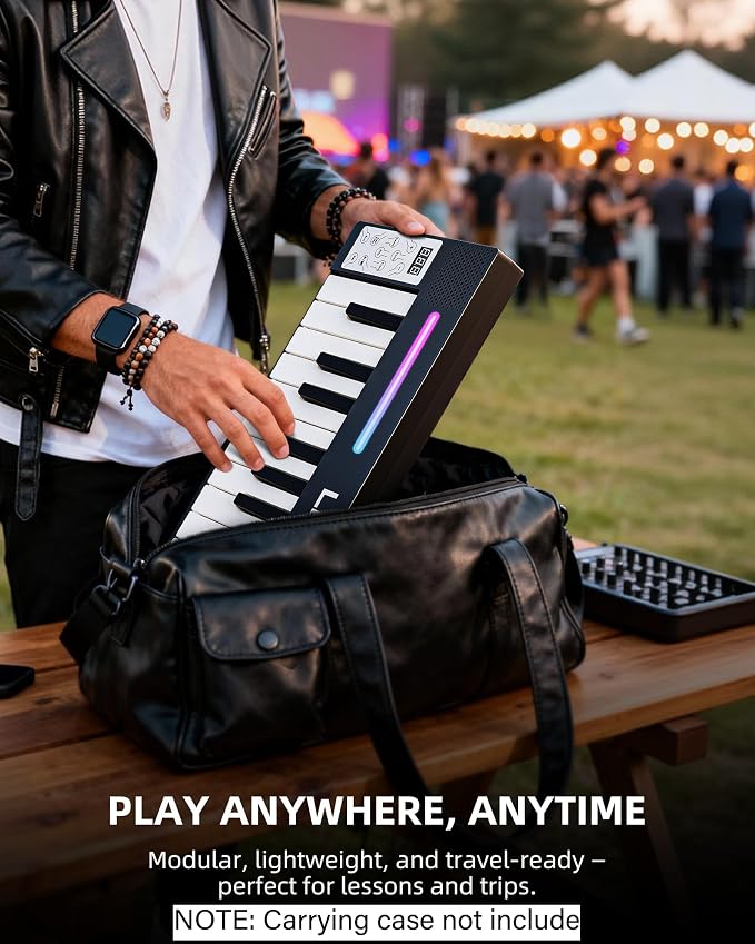 LEKATO Portable Piano Keyboard, 4 pcs Magnetic Electric Piano with Up to 88 Keys, 128 Tones, 128 Rhythm, 21 Demo, Split, Dual Tone, Record, Bluetooth MIDI, Headphone Jack, for Beginners Home Travel