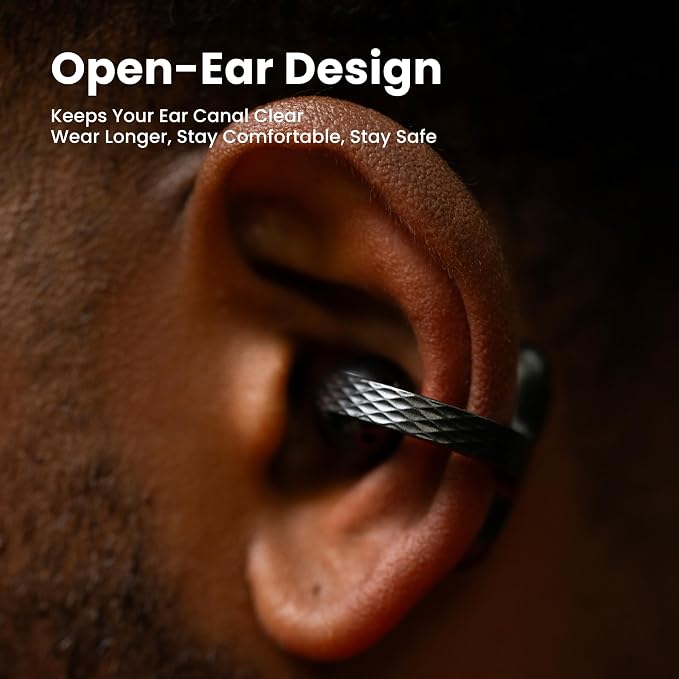 Amazfit Up Bluetooth Headphones, Open Ear Wireless Earbuds with Easy Touch, IPX4 Water Resistant & Sweatproof, AI Noise Reduction, Earphones for Sports, Running, Compatible with Android & iPhone