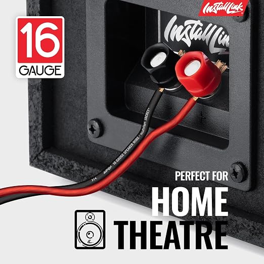 Install Link 16 AWG Gauge Speaker Wire Cable Stereo, Car or Home Theater, CCA (250 Feet)