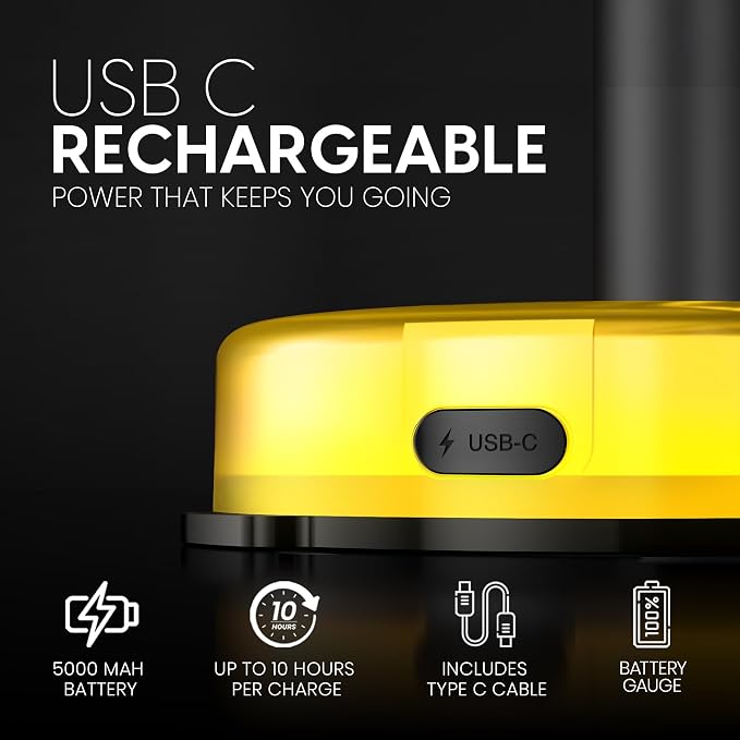 VENTY Portable Clip Fan - Rechargeable 10-Hour Battery Portable Fan - 360° Rotation & 90° Tilt - Stroller, Desk or Bedside - Aromatherapy & LED Light - USB-C cable & Carrying Pouch