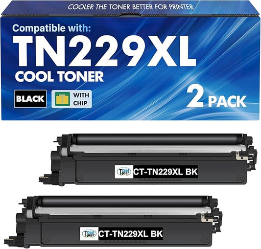 TN229XL Black TN229XLBK TN229BK Toner Cartridges: Compatible for Brother TN229 TN 229XLBK 229BK MFC-L3780CDW HL-L3220CDW HL-L3280CDW MFC-L3720CDW HL-L3300CDW HL-L3295CDW Printer (2 Pack)