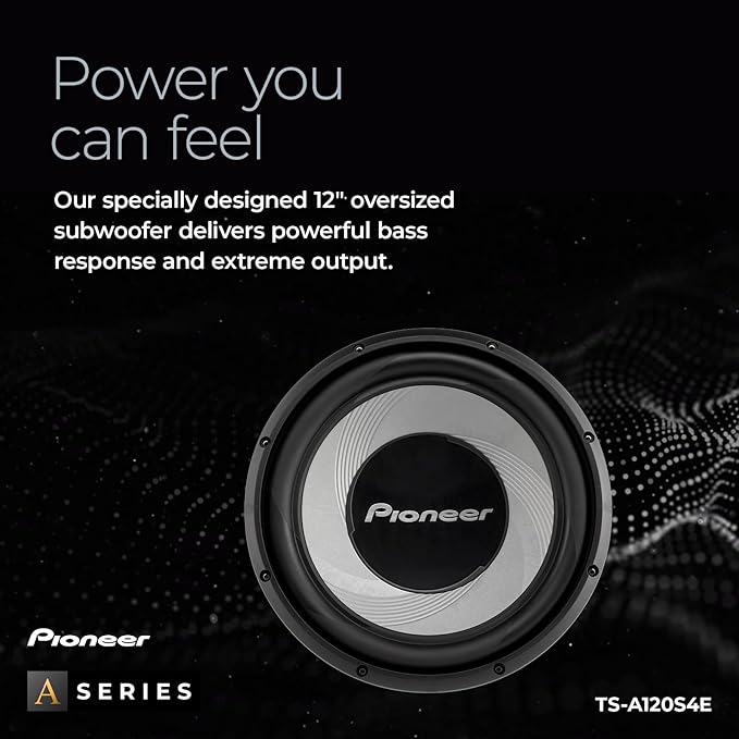 Pioneer A-Series TS-A120S4E 12” Subwoofer – 1400W Max, Sealed or Ported Enclosure Compatible, Strong Bass