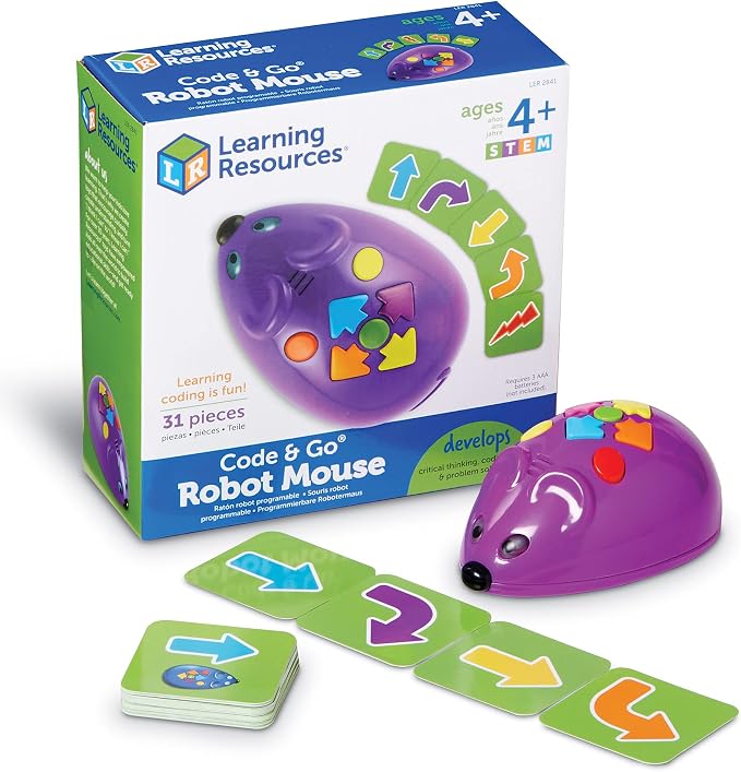 Learning Resources Code & Go Robot Mouse Classroom Set, ScreenΓÇæFree STEM Coding Kit with Activity Sets, Robots & Math Games, Ages 5+
