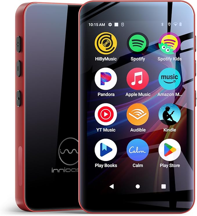 160GB innioasis G5 MP3 Player with Bluetooth and WiFi, MP3 Player with Spotify, Spotify Kids, Pandora, Play Store, Parental Manager App, Calm, 4" HD Full Touch Screen MP4 Music Player for Kids (Red)