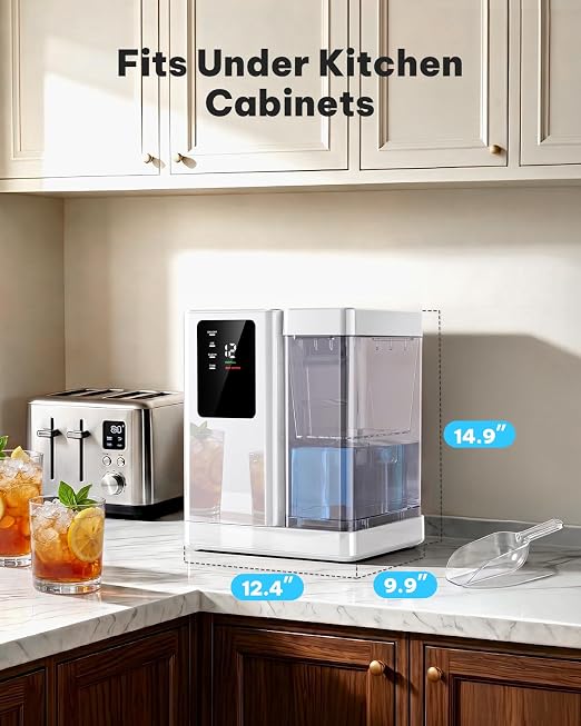 Silonn Nugget Ice Maker Countertop with 3L Detachable Tank – 40 lbs/Day Self-Cleaning & Timer, 40 dB Quiet for Home Bar Party Office, Chewable Nugget Ice Machine for Summer & Cold Drinks, White
