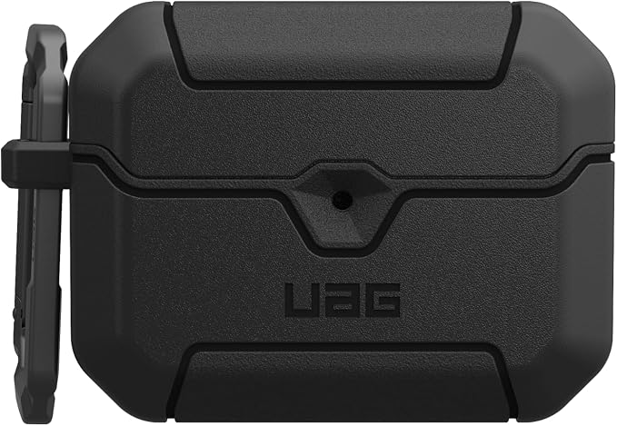 URBAN ARMOR GEAR UAG Designed for AirPods Pro 3rd Gen Case, Rugged Military Grade Drop Proof Protective Cover with Detachable Carabiner Clip & Secure Lip Closure, Scout Black