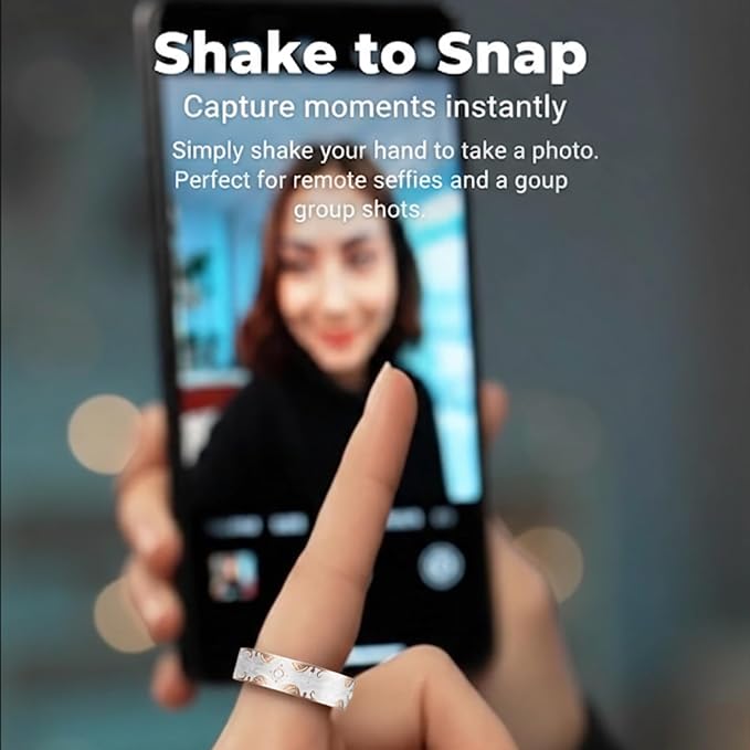 Smart Ring for Women Gift, Fitness & Vital Signs Monitoring, Sleep Tracker/Remote Photography/No Subscription(White,8#)