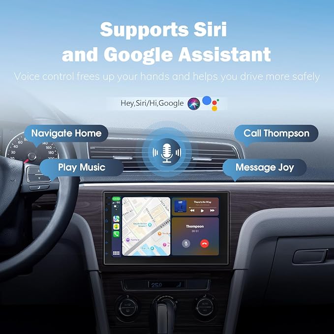 Haudio 7 Inch Double Din Car Stereo with Wireless Apple CarPlay & Android Auto, Android 13 Car Radio 2GB+32GB, GPS Navigation, Bluetooth, WiFi, Backup Camera, FM/RDS, Universal Double DIN Head Unit