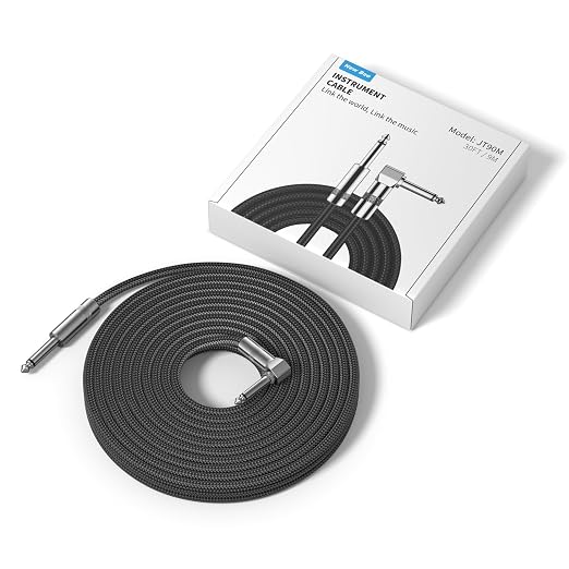 New Bee Guitar Cable 30ft Electric Instrument Cable Bass AMP Cord 1/4 Right to Straight for Electric Guitar, Bass Guitar, Electric Mandolin, Pro Audio