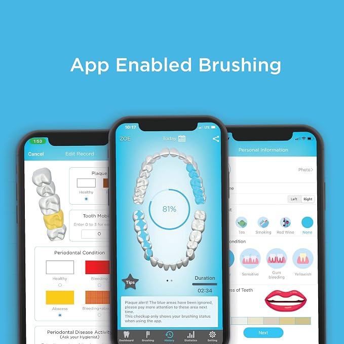 Blu Smart Toothbrush for Kids Up to 8 Years, App-Enabled Sonic Toothbrush with Live Tracking, Helps Build Healthy Brushing Habits, Rechargeable Electric (Blue)