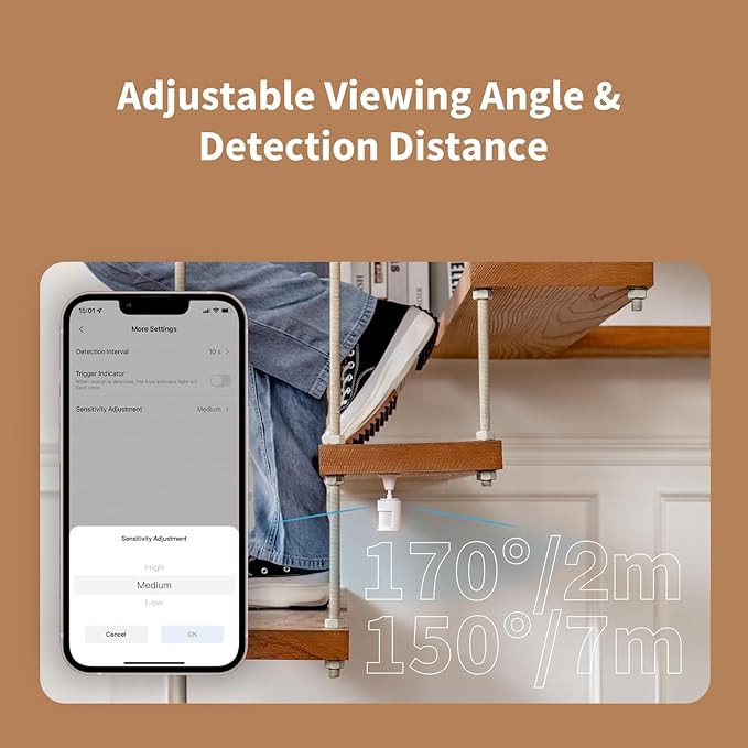 Aqara Zigbee 3.0 Motion Sensor P1 3 Pack, 5-Year Battery Life, 150-170° Detection, Adjustable Timeout 1-200s, for Alert System Automations, Compatible with HomeKit, Home Assistant, Aqara Hub Required