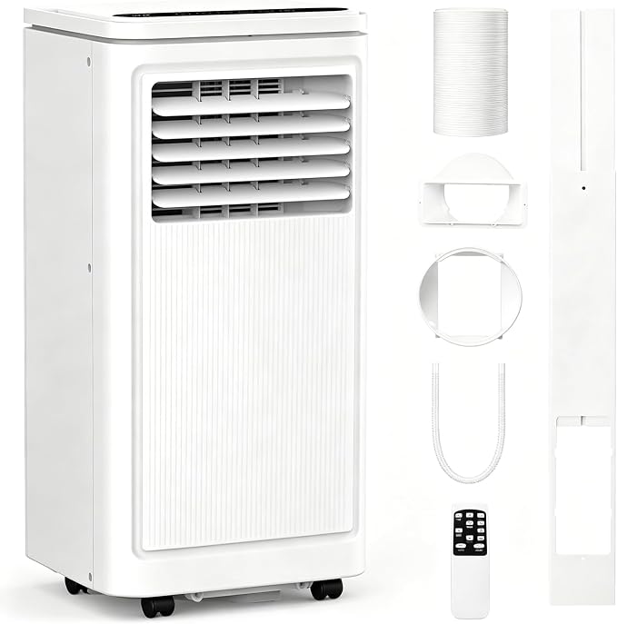 Electactic 10000 BTUs Portable Air Conditioners for Room up to 450 Sq. Ft, Air Conditioners Portable with Cool/Fan/Dry/Sleep Mode, 24H Timer, Remote Control, Window Kit
