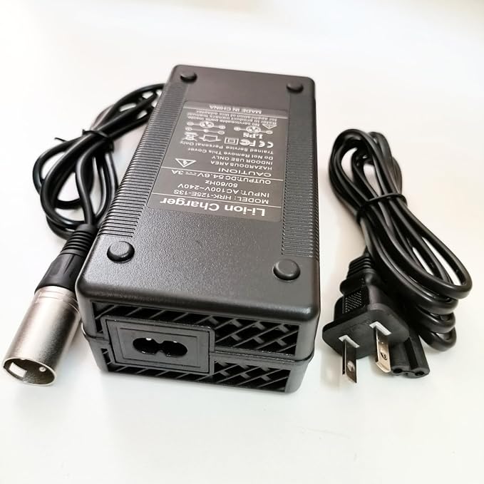 [Verified Fit] 54.6V 3A Fast Charger 3-Pin XLR for 48V Heybik-e Mars Ranger, Ridstar Q20, Q20 Pro, H20 Pro H26 Pro, Ecotric Hammer 48V Fat, Rad Power, Raleigh, Pedego, Freego 48 Volt Battery