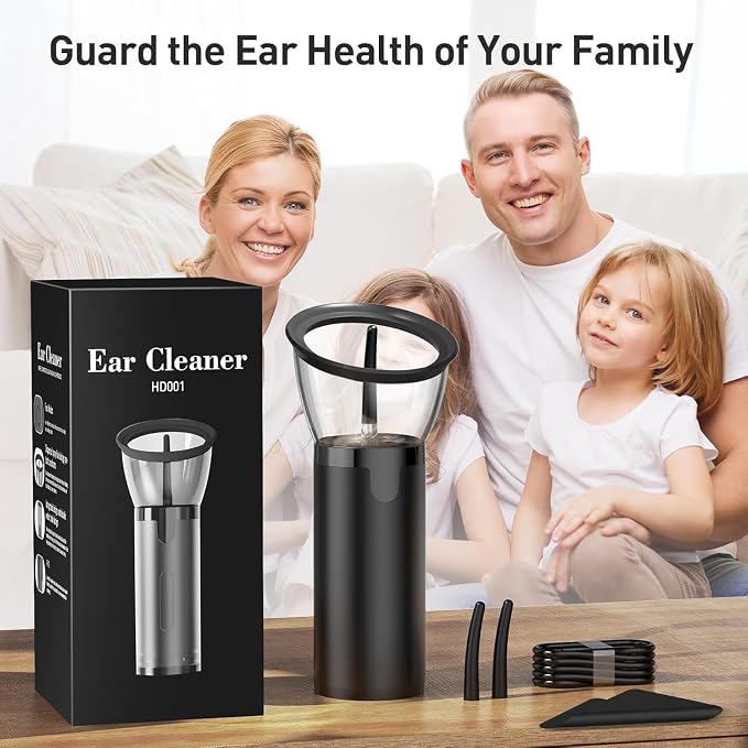 Ear Wax Removal Kit, Electric Ear Cleaner with Ear Irrigation Flushing System, IPX6 Waterproof Ear Cleaning Tool, Automatic Ear Cleaner Earwax Removal for Adults Home Gifts