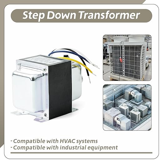 TR100VA001 120V to 24V Step Down Transformer Replacement for HVAC Systems for Industrial Equipment, 100 Va Transformer with Circuit Breaker Foot and Single Threaded Hub Installation